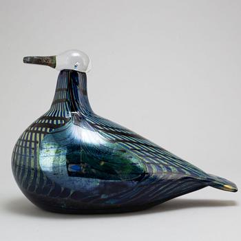 A glass bird, signed Oiva Toikka, Nuutajärvi Notsjö, 601/1000.