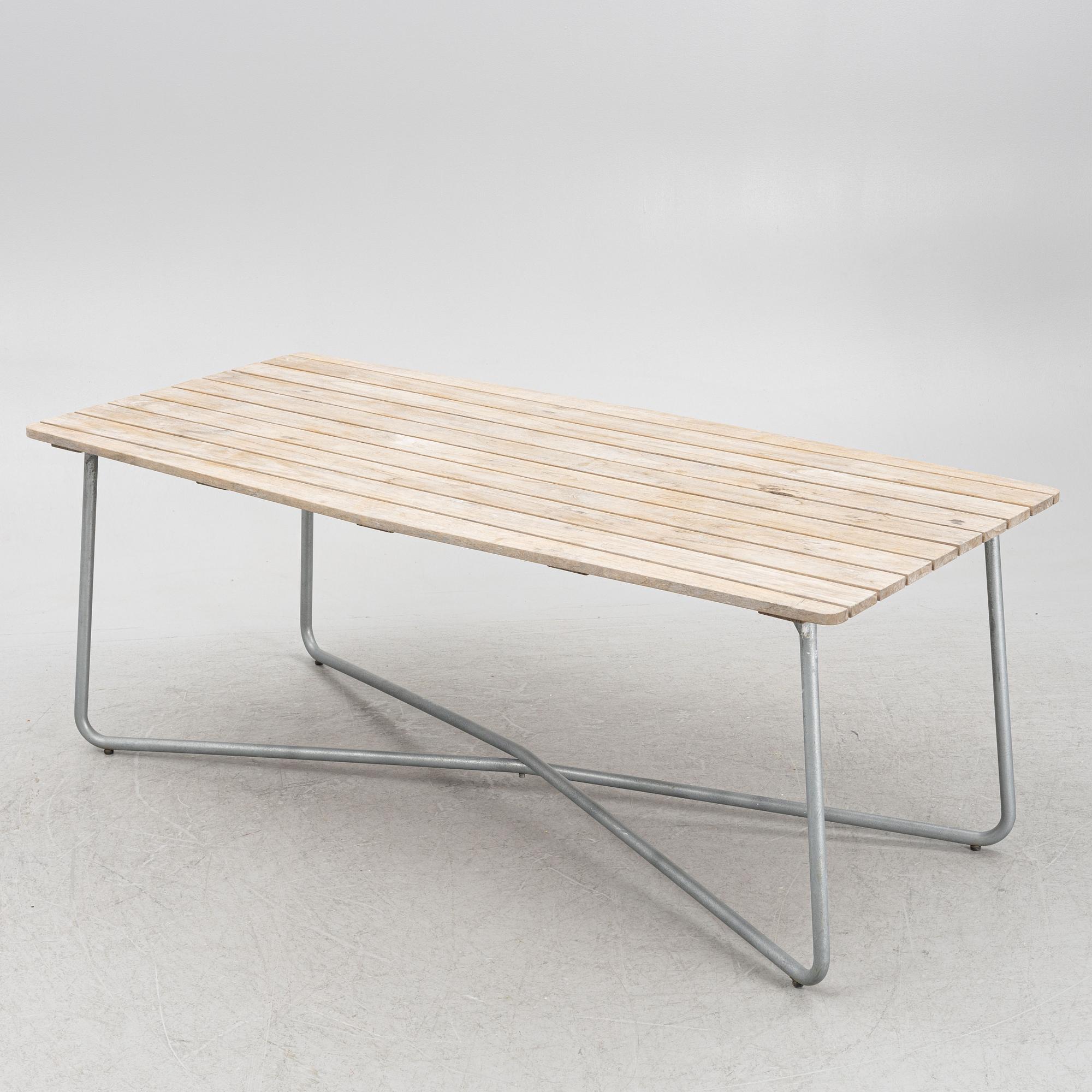 Arthur Lindquist, matbord och karmstolar, 8 st, modell A2, Grythyttans stålmöbler, 2000-tal.