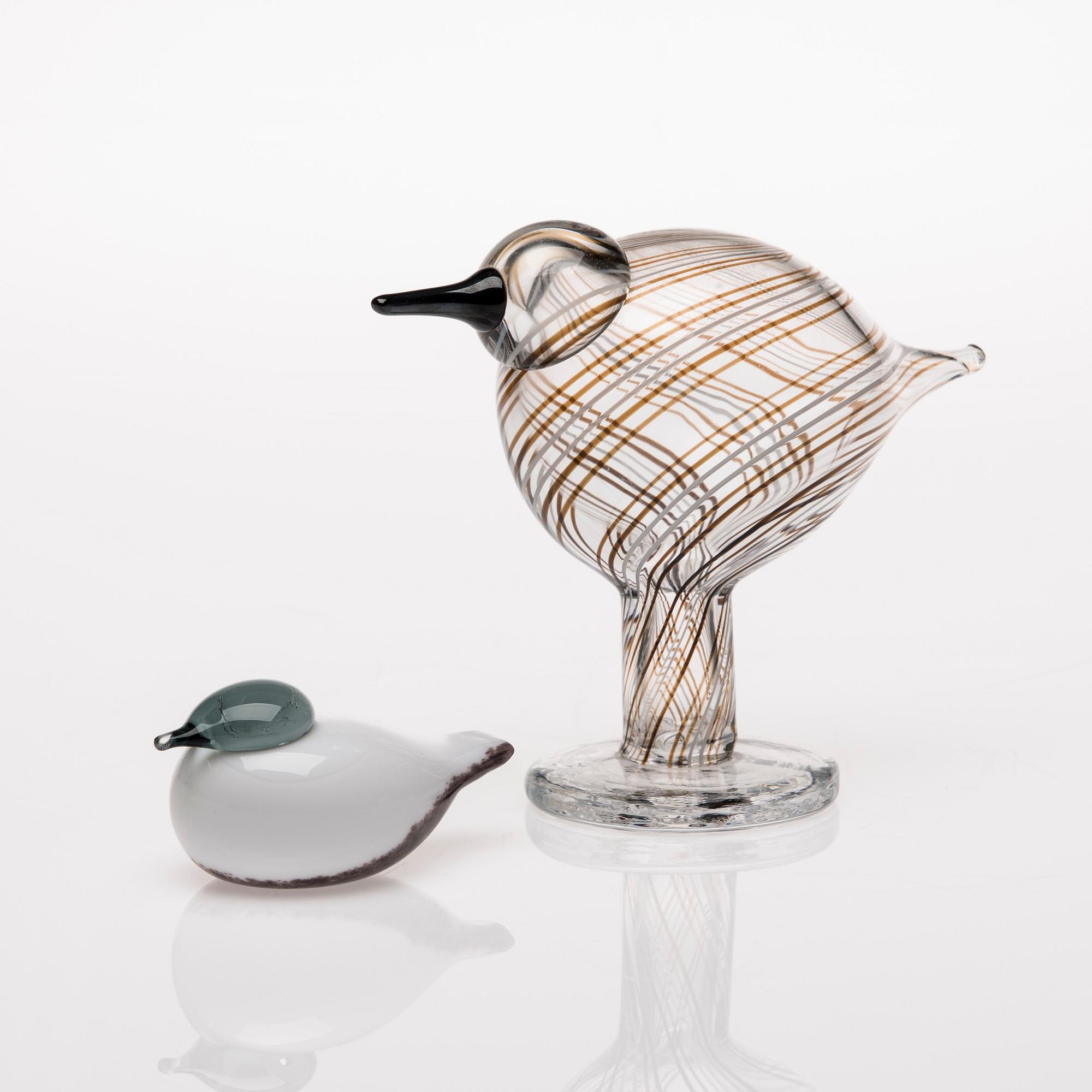 FIGURINER, 2 st, glas, signerade O. Toikka Nuutajärvi.