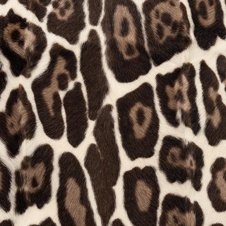 Giambattista Valli, a leaopard print goat fur jacket, Italian size 38.