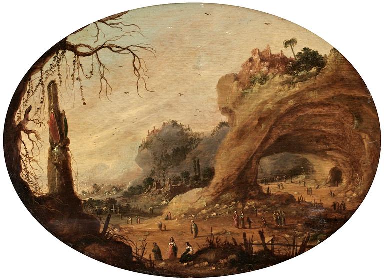 Rombout van Troyen Tillskrivna, Faraos dotter finner Moses samt Arkaiskt figurlandskap.