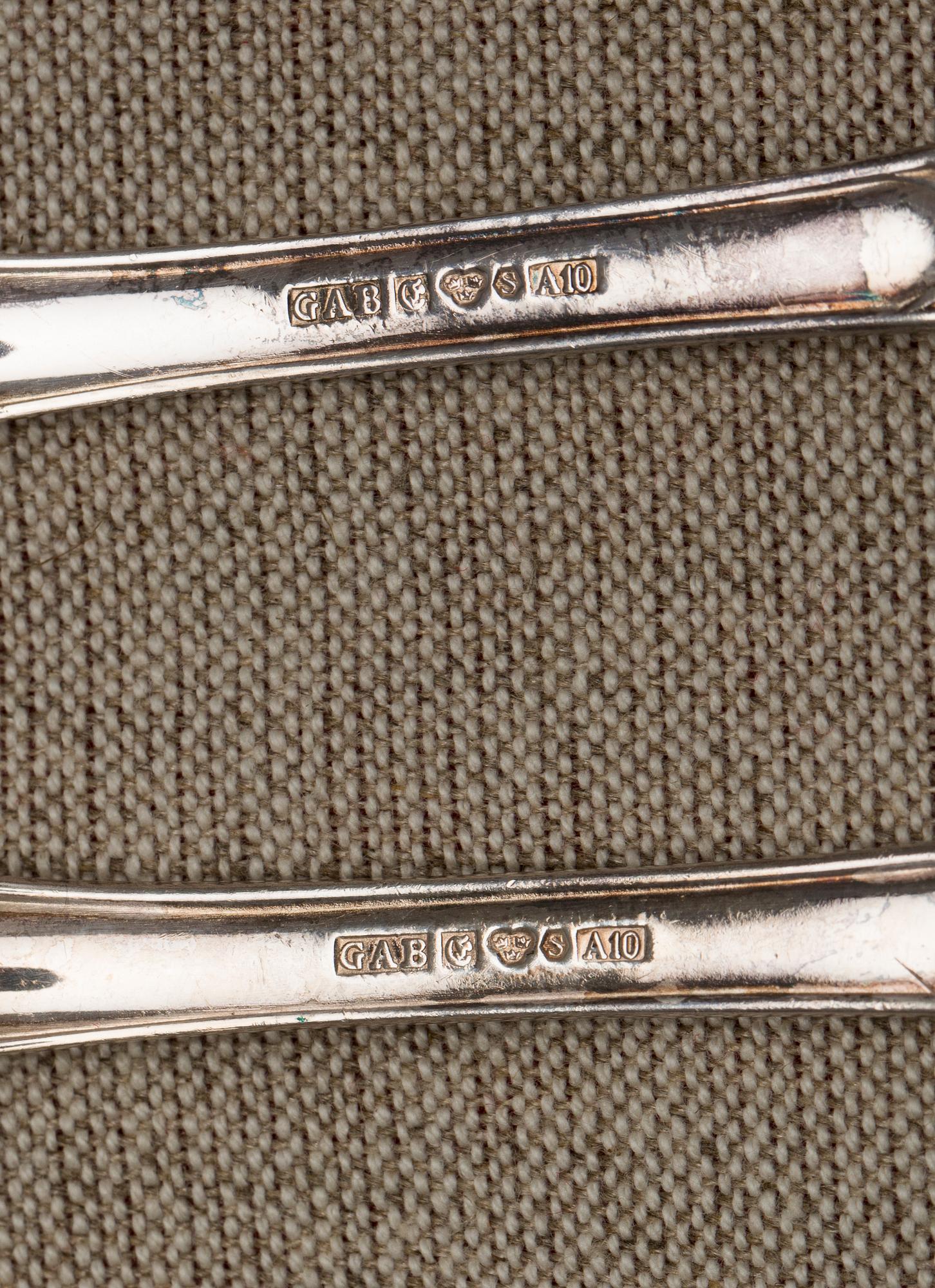 BESTICKSERVIS, 82 delar, silver, modell "Prins Albert", GAB, 1970-tal. Total vikt ca 3900 g.