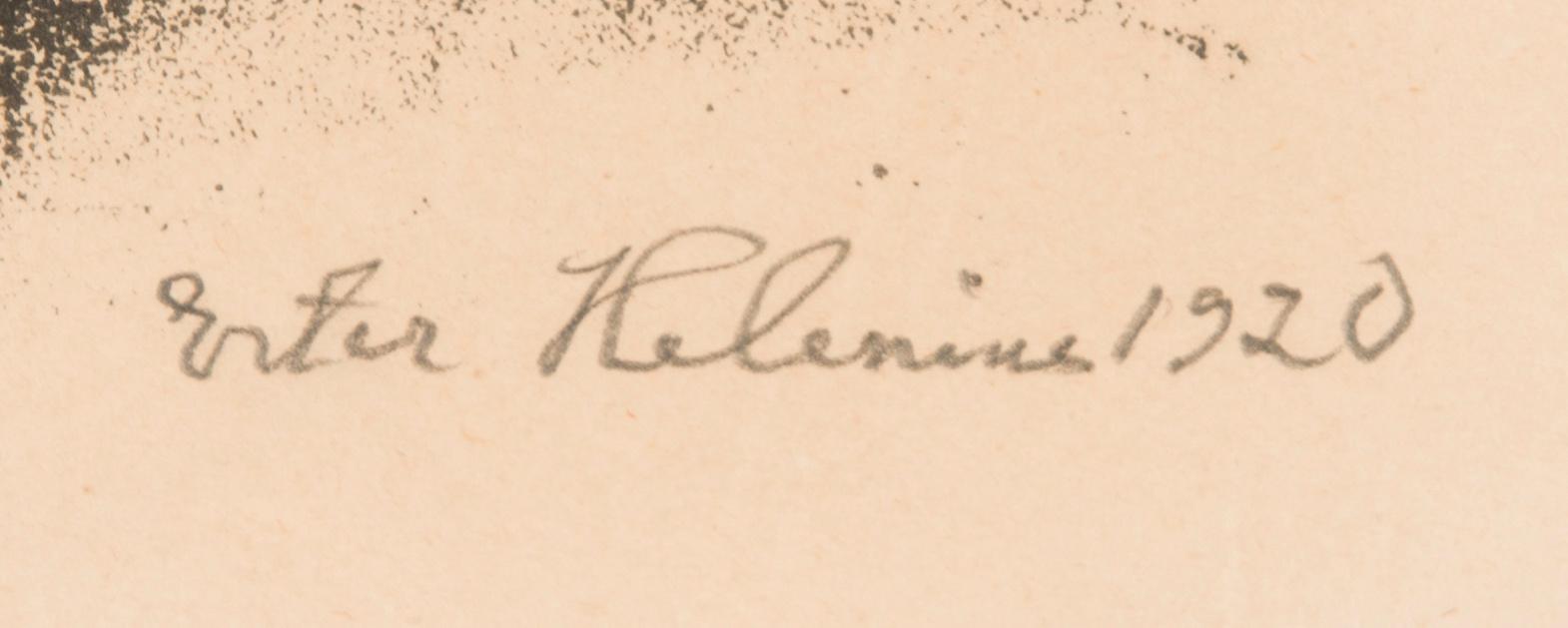ESTER HELENIUS, litografi ur mappen "La Rotonde", signerad och daterad 1920.