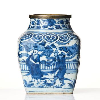 A blue and white jar, Ming dynasty, Wanli (1572-1620).