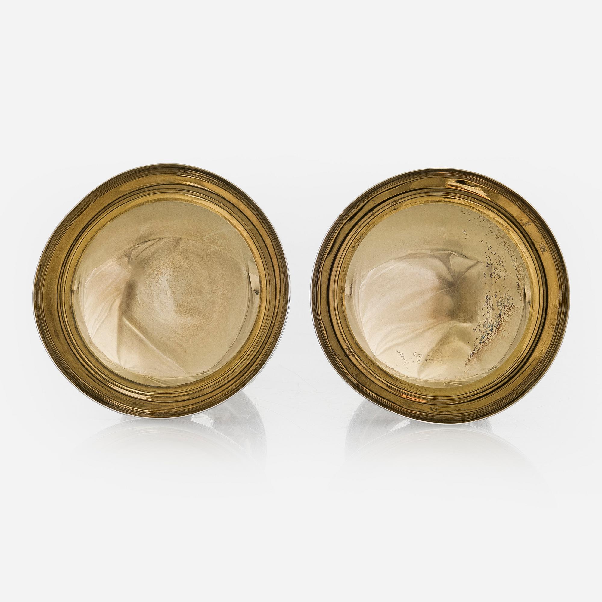 A set of ten sterling silver dessert bowls, Spain, mid-20th century.