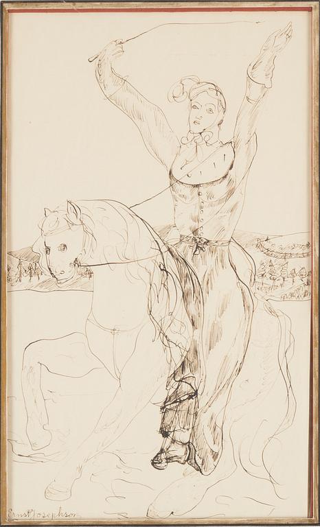 ERNST JOSEPHSON, indian ink on paper, signed Ernst Josephson.