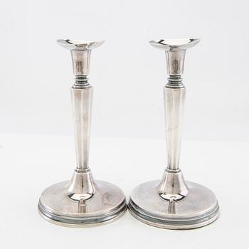 Eric Löfman, candlesticks a pair silver MGAB Uppsala 1965.