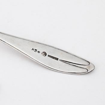 Skedar, 10 st och strösked, silver, Sverige, 1700/1800-tal.