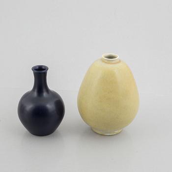 Erich & Ingrid Triller, two stoneware vases, Tobo.