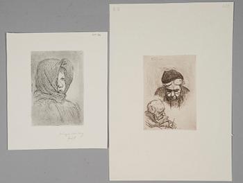 HUGO SIMBERG, 2 st etsningar, ena fecit signerad, andra signerad i plåten och daterad -97.