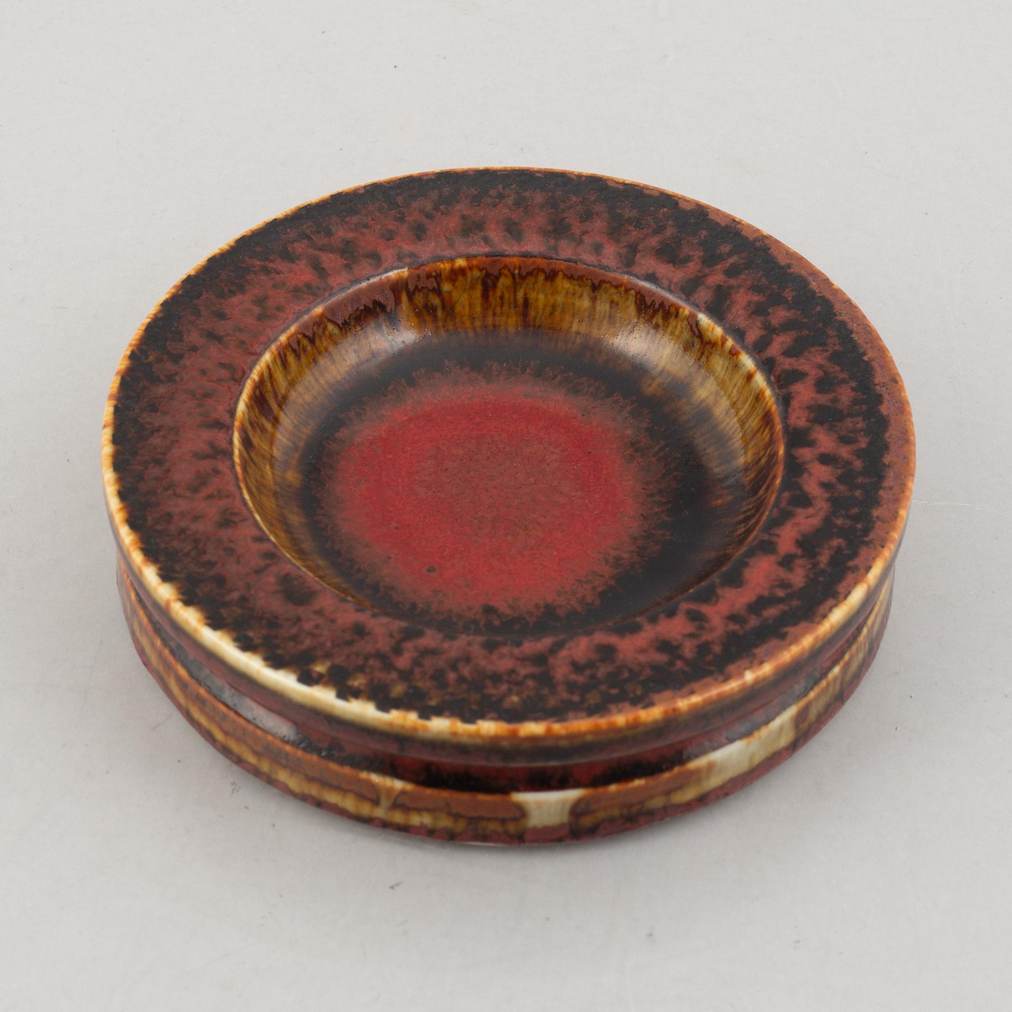 Stig Lindberg, three stoneware bowls, Gustavsbergs Studio, Sweden, 1969-82.
