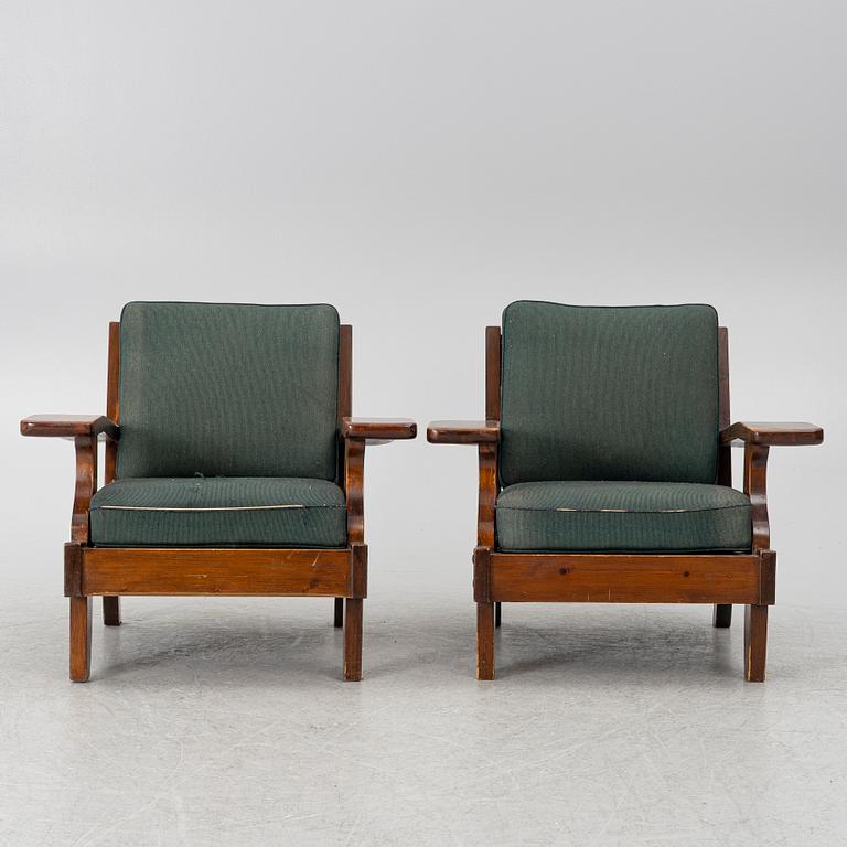 A pair of armchairs, mid-20th century.