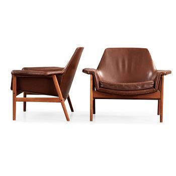 62. Ib Kofod Larsen, a pair of easy chairs, OPE-möbler, Sweden 1950's-60's.