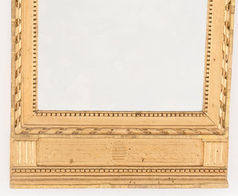 A Swedish late gustavian mirror signed by Olof Wetterberg, ca 1800.