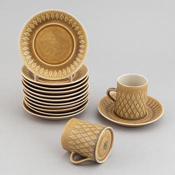 Jens Quistgaard, a part 'Relief' coffee and tea stoneware service, 40 pieces, Kronjyden Nissen/Bing & Gröndahl, Denmark.