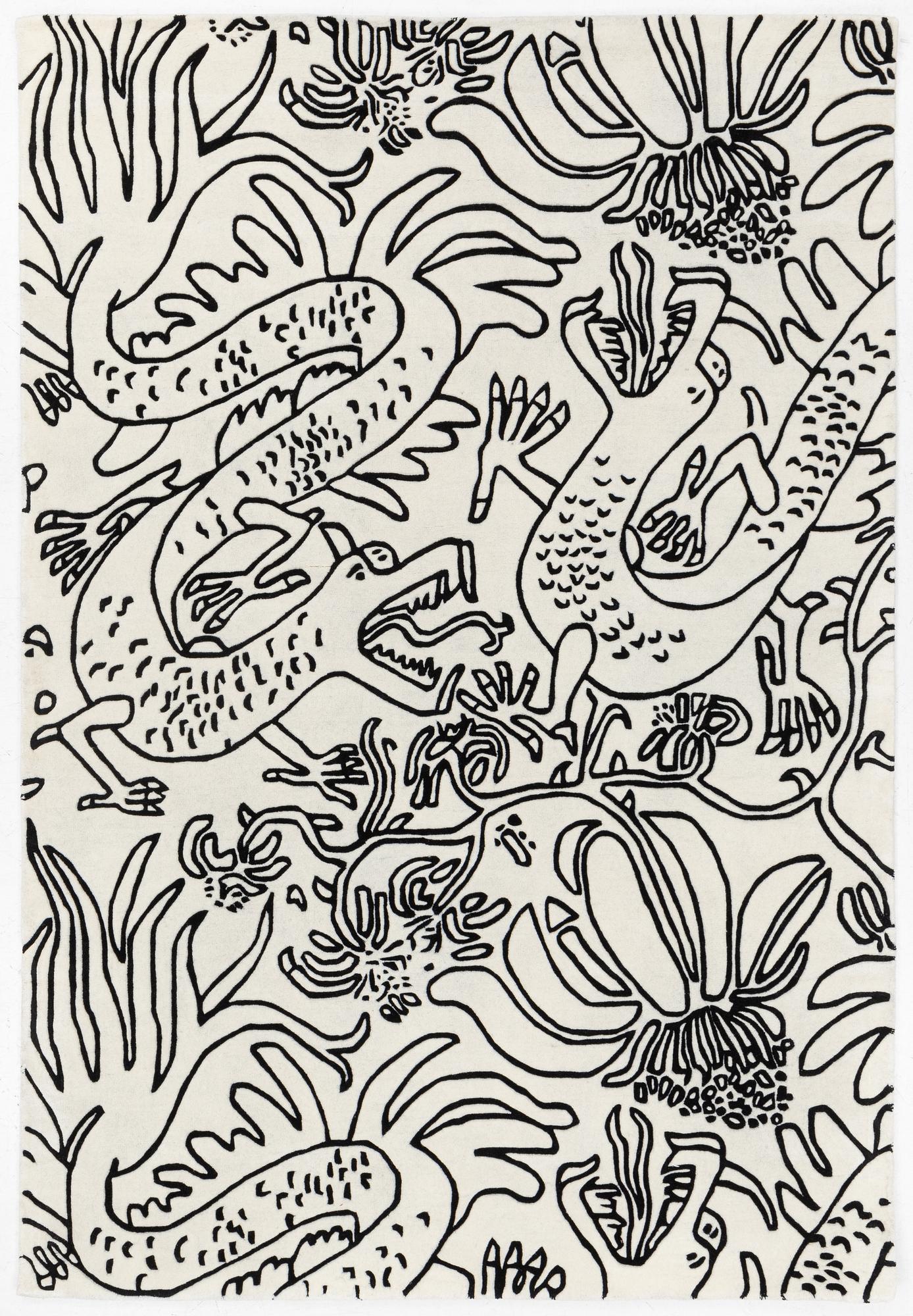Carl Johan De Geer, hand-tufted carpet, "Drakar kontur', c. 300 x 200 cm.