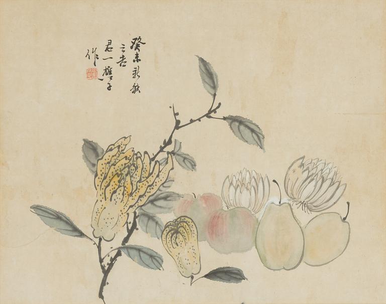 A Chinese painting signed Liu Junyi, ink and color on paper, 20th Century.