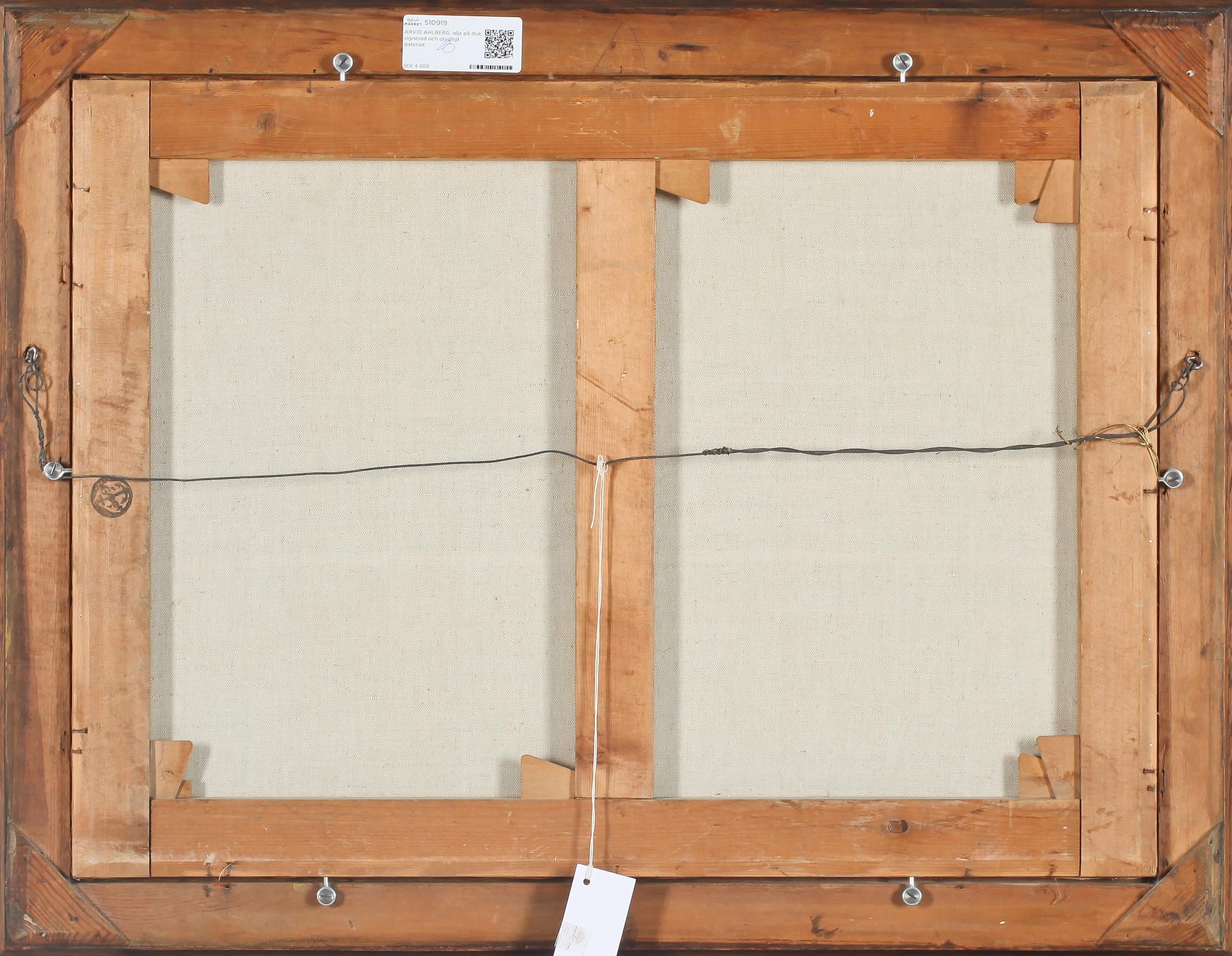 ARVID AHLBERG, olja på duk, signerad och otydligt daterad.