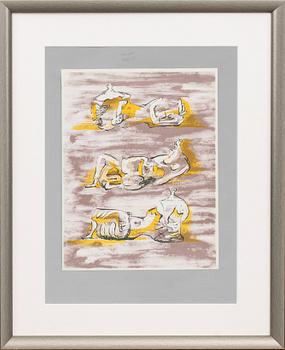 HENRY MOORE, originalfärglitografi, ur XX:e siècle nr 36, 1970.