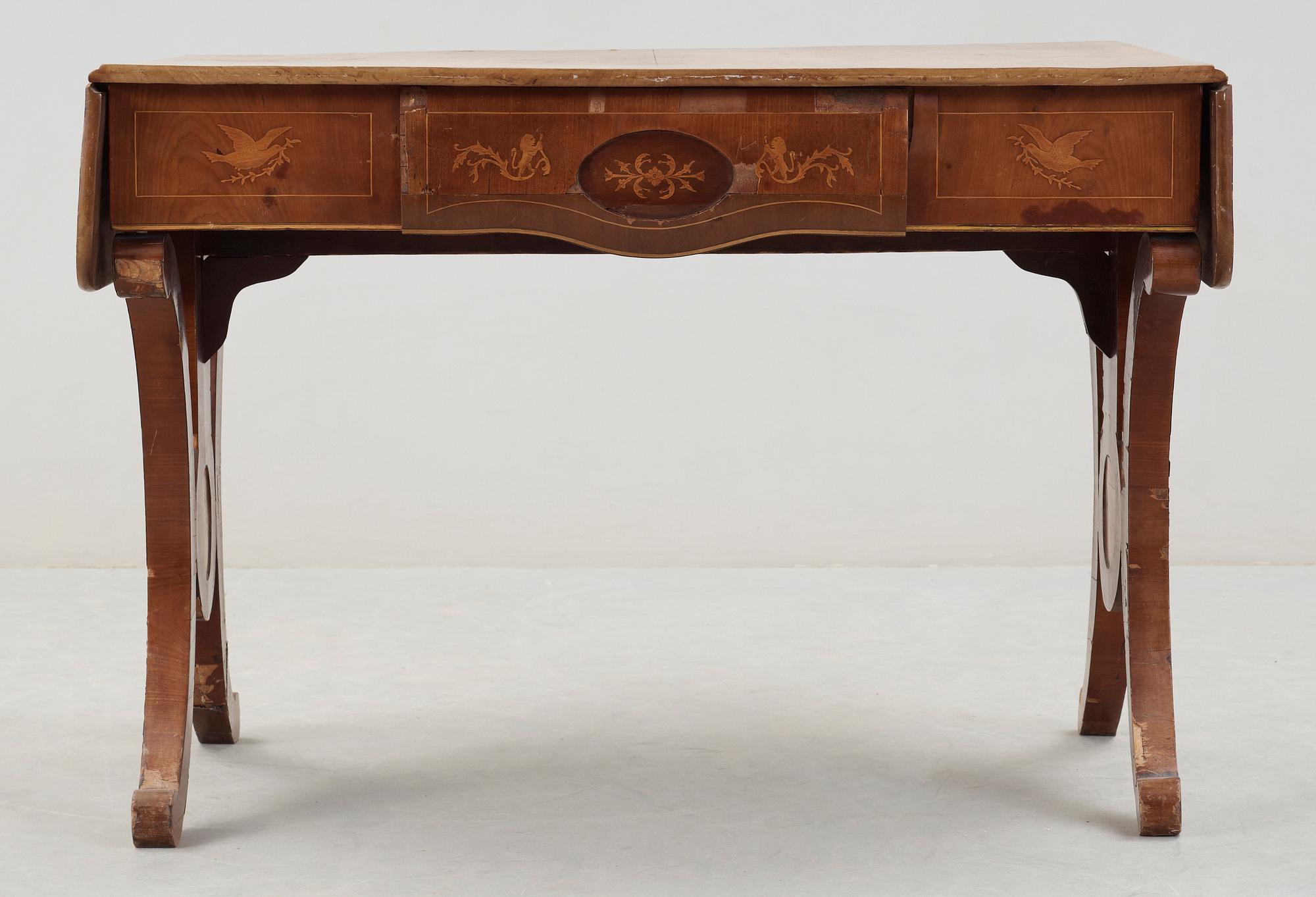 SALONGSGRUPP, 6 delar, Empirestil, omkr sekelskiftet 1900.