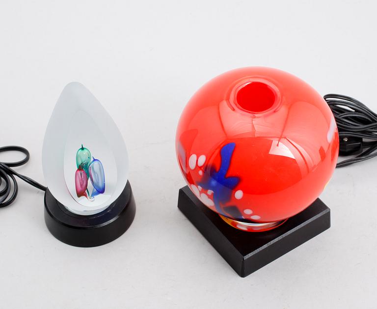 VAS SAMT SKULPTUR, glas, Strömbergshyttan, signerade.