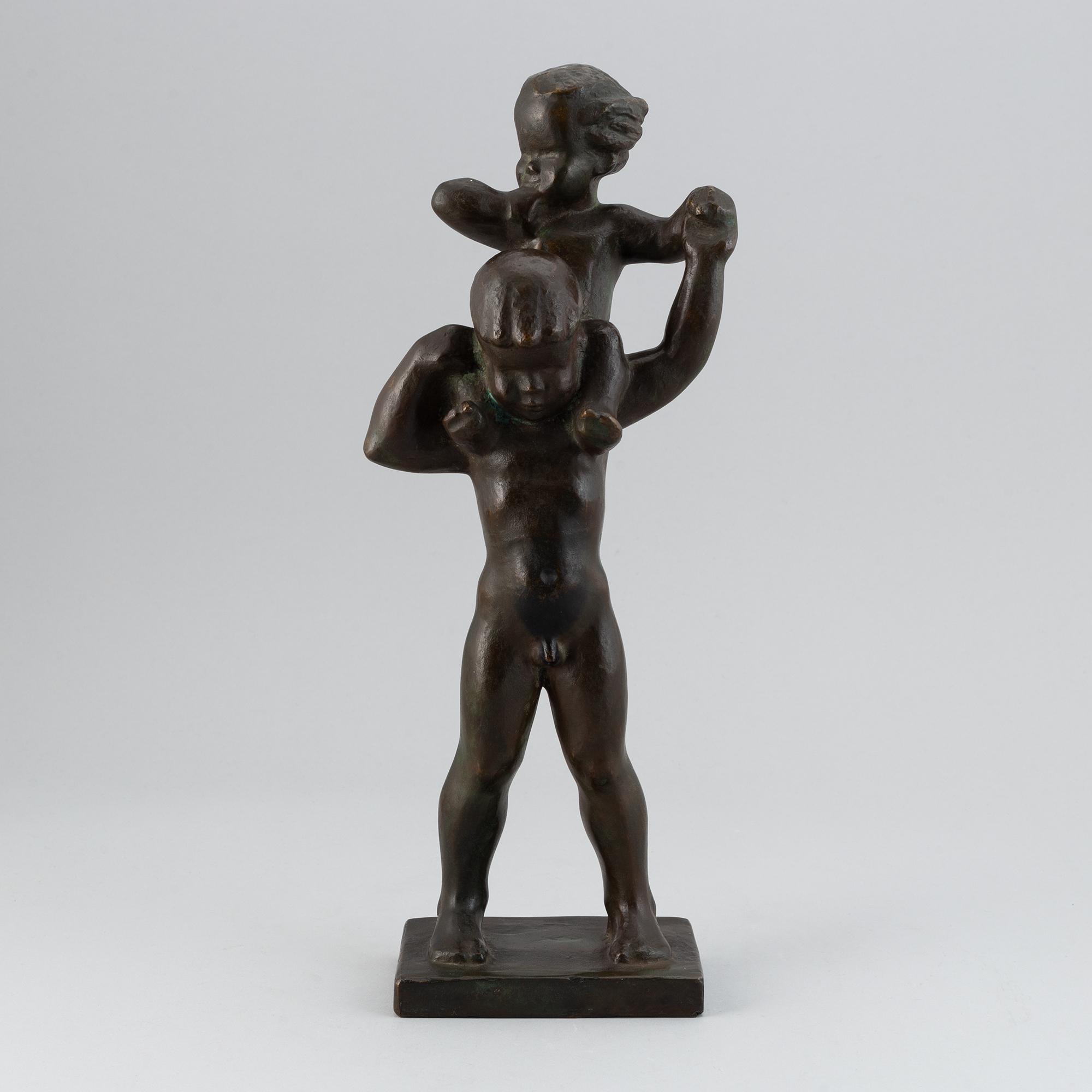 Jonas Fröding, sculpture. Signed. Bronze.
