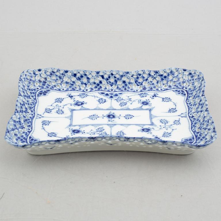 A 'Blue Fluted Full Lace'/'Musselmalet' porcelain dish, Royal Copenhagen, model 1122, 1965.