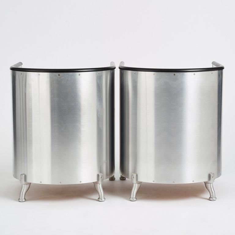 Mats Theselius, fåtöljer, ett par, "Aluminiumfåtölj", Källemo, Värnamo.