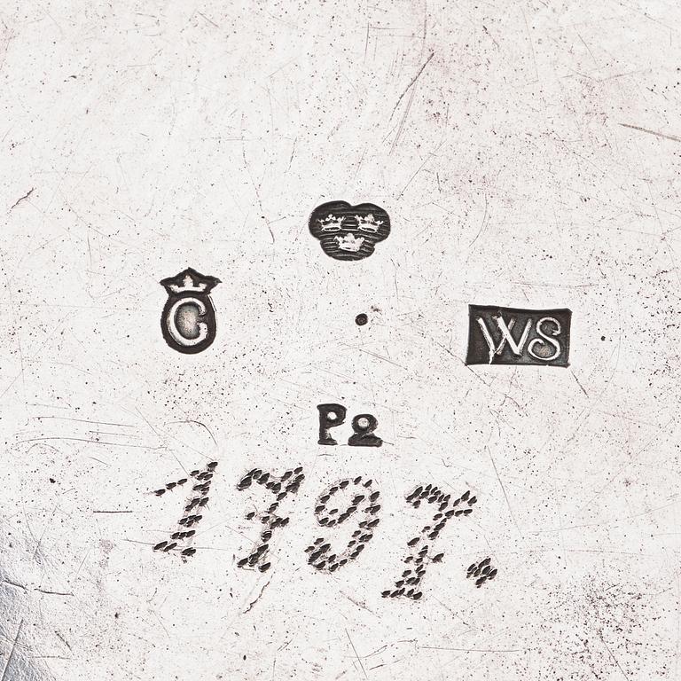 A Swedish 18th century parcel-gilt tankard, marks of Wilhelm Smedberg, Karlstad 1797.