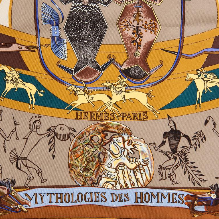 HERMÈS, a silk scarf, "Mythologies des Hommes".