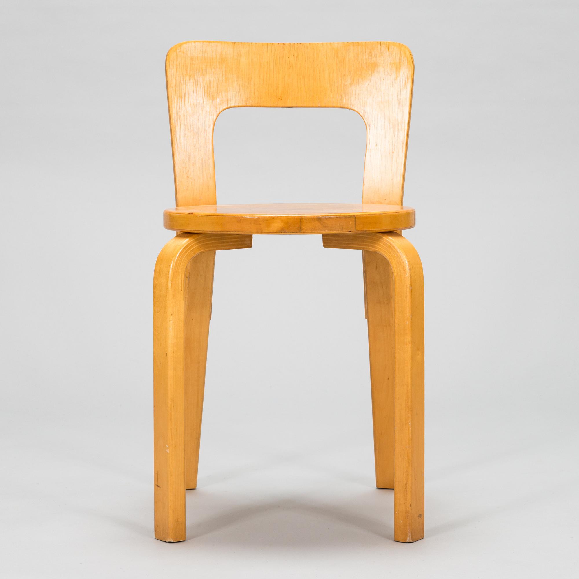 Alvar Aalto, 1970s '60' stool and '65' chair for Artek.