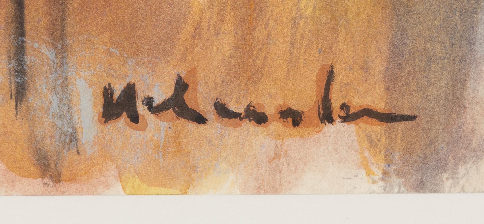 Ruben Heleander, gouache, signed.