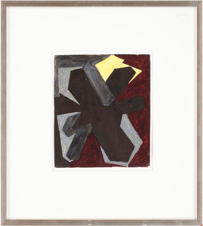 OLLE BONNIÉR, gouache, sign och dat -58.