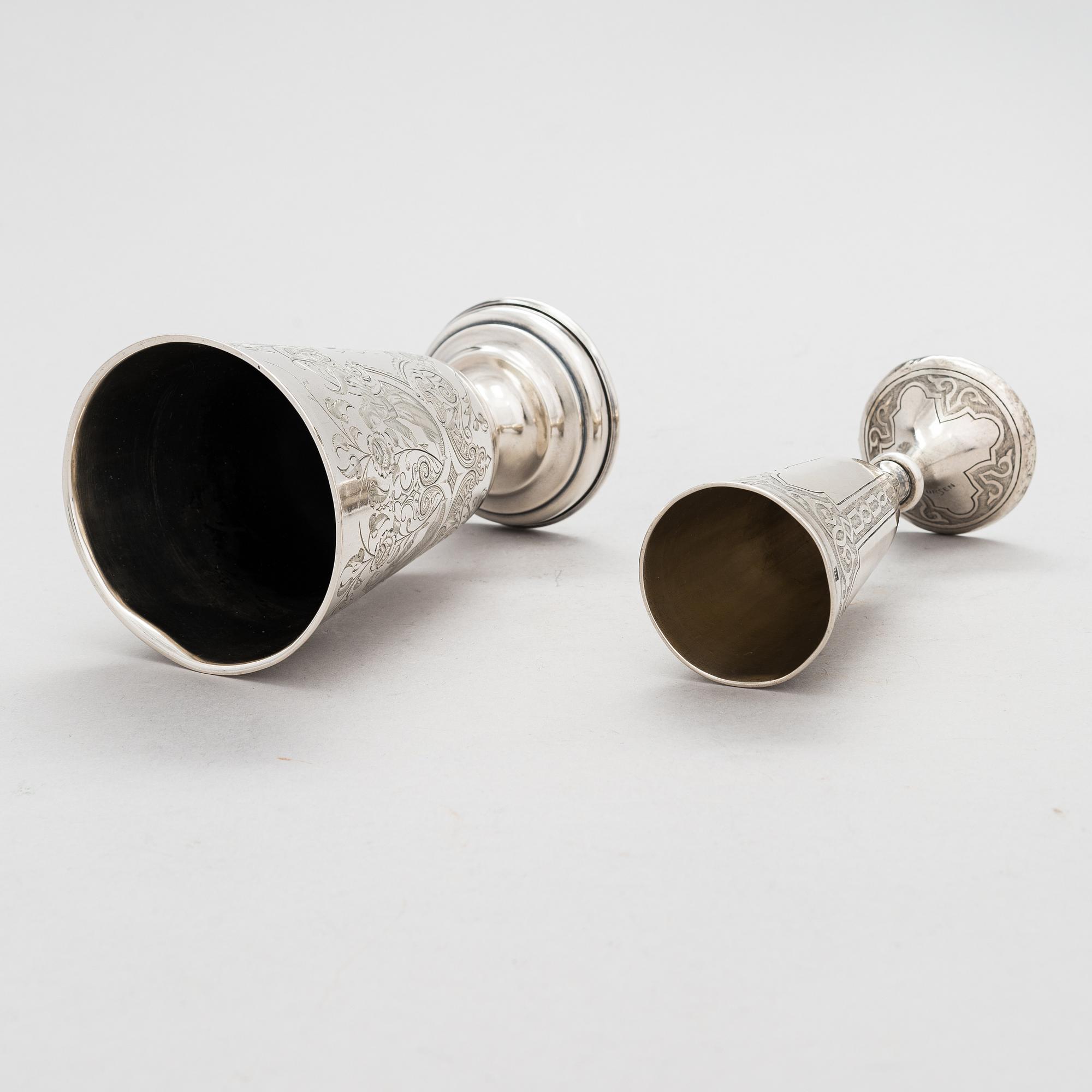 Pikareita, 2 kpl, hopeaa, Venäjä 1864 ja 1883-86.