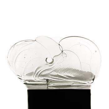 A glass sculpture signed Timo Sarpaneva 1988, Iittala.