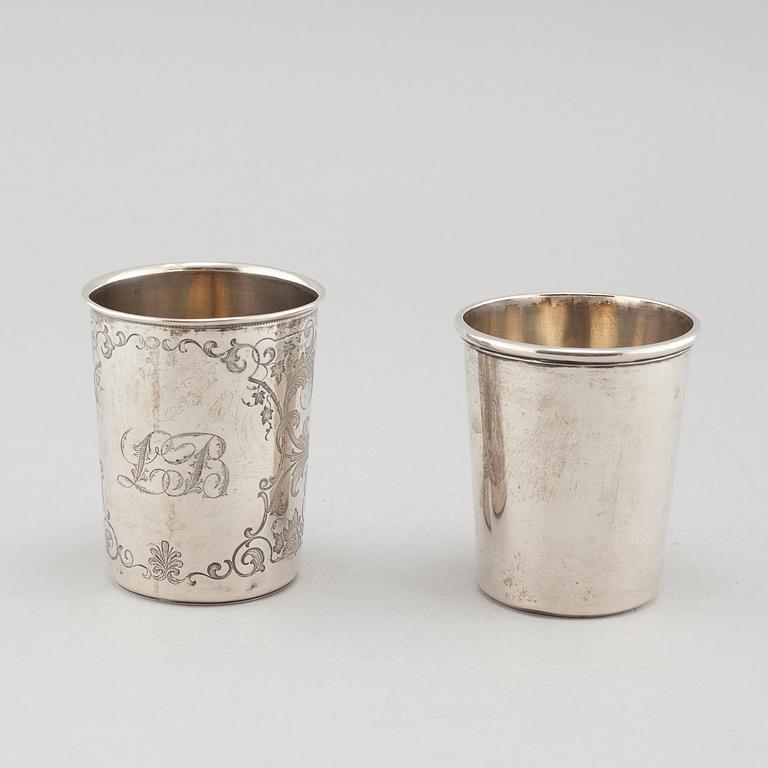 Two 19th century swedish silver cups.