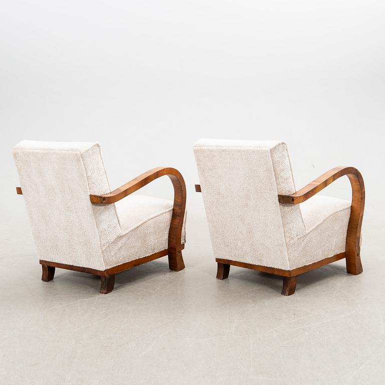 Armchairs, a pair, Art Deco, first half of the 20th century.
