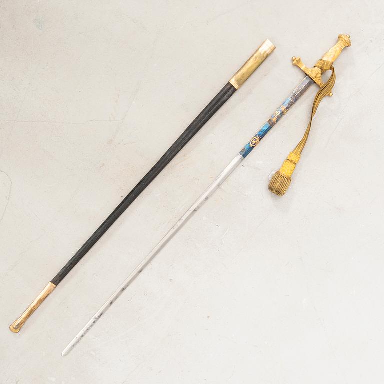 Official's sword, Swedish, 19th century,with scabbard.