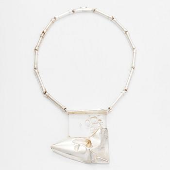 Björn Weckström, a sterling silver and acrylic 'Winter Day' necklace, Lapponia 1991.