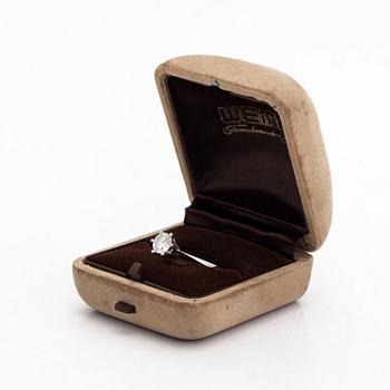Ring, solitär, 14K vitguld med briljantslipad diamant ca 0.75 ct. Stämplad Wempe.