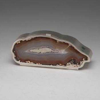 Estrid Ericson, a pewter and agate casket, Stockholm 1975.