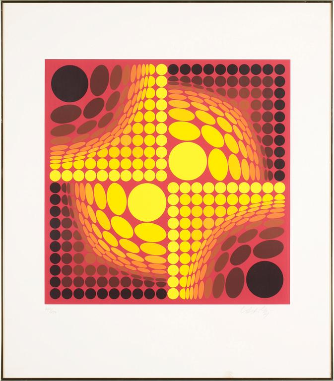 VICTOR VASARELY, färglitografi, signerad och numrerad 221/250.