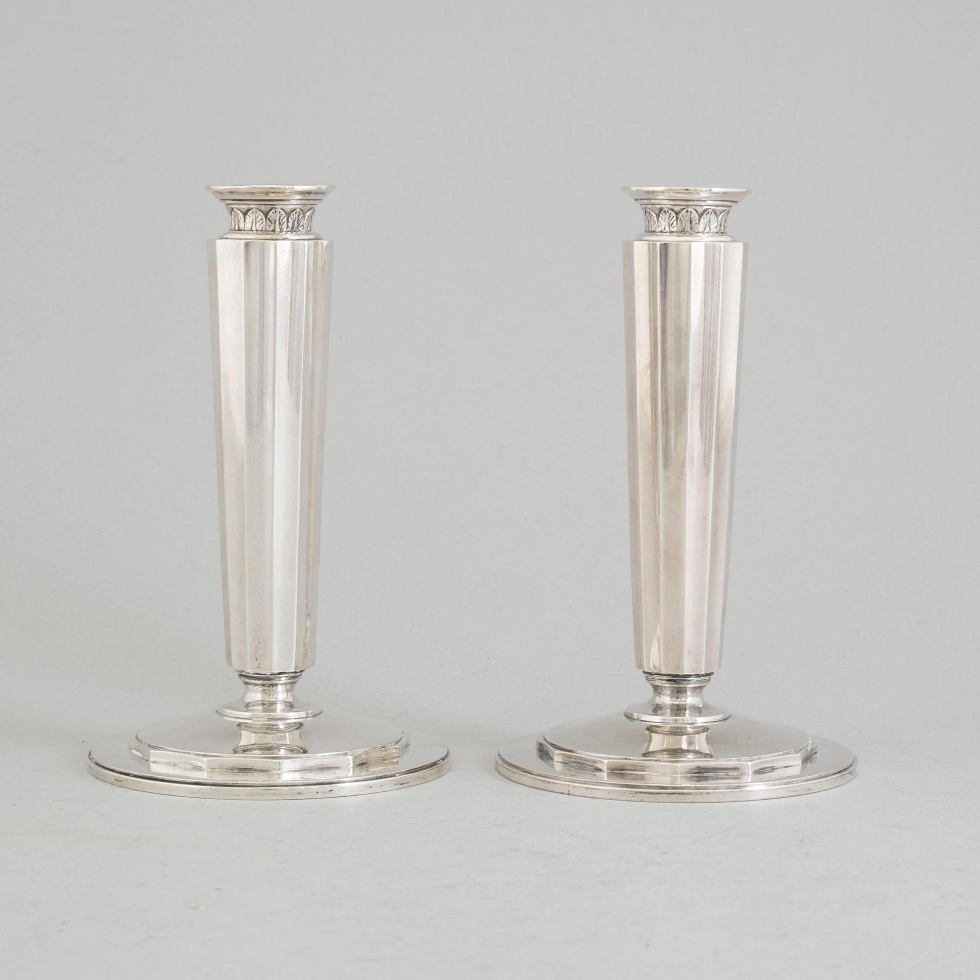 ATELIER BORGILA, ljusstakar, ett par, sterling silver, Stockholm, 1956.