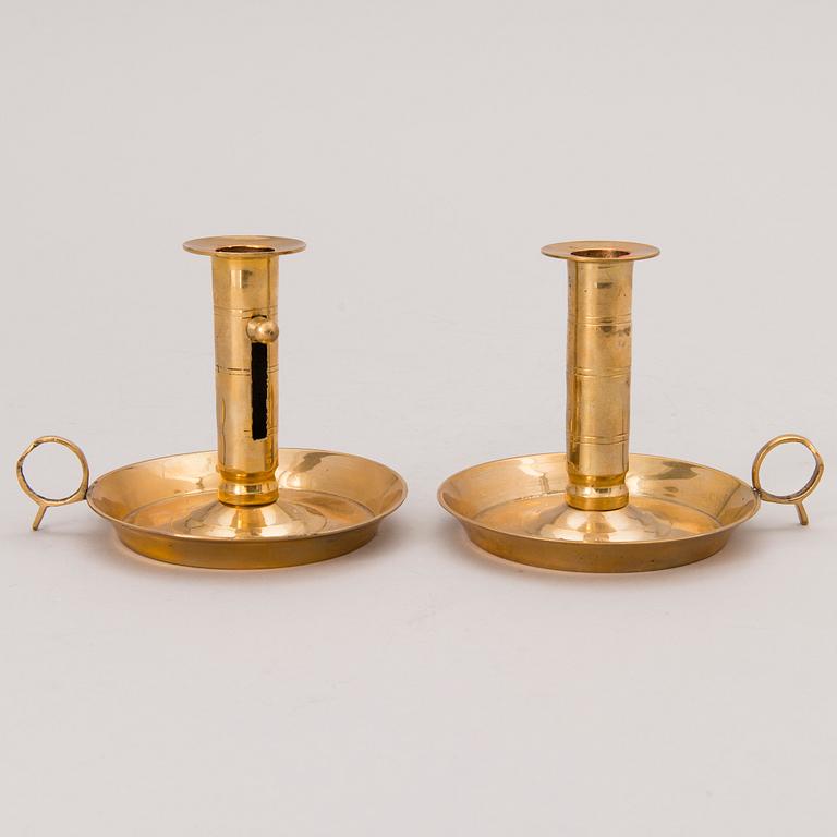 Set of seven 20th Century brass objects.