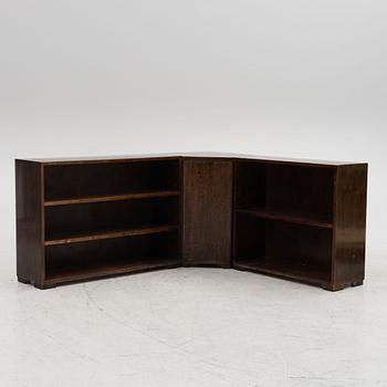 Corner bookcase with cabinet, 3 parts, first half of the 20th century.