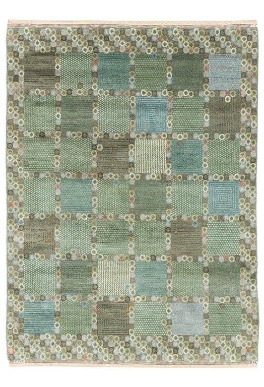 Barbro Nilsson, a carpet, "Gröningen ljus", knotted pile, ca 210 x 153 cm, signed AB MMF BN.