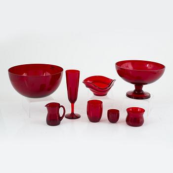 Glass service parts, 49 pieces, including Monica Bratt for Reijmyre.