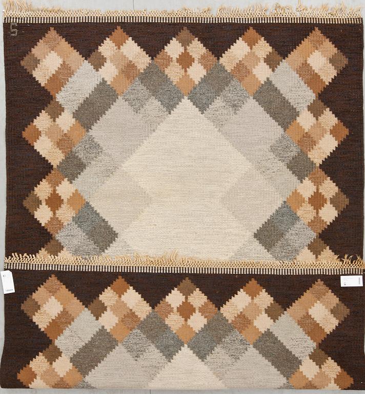 Matta, rölakan, 1950-tal. Sign. S, ca 235 x 168.