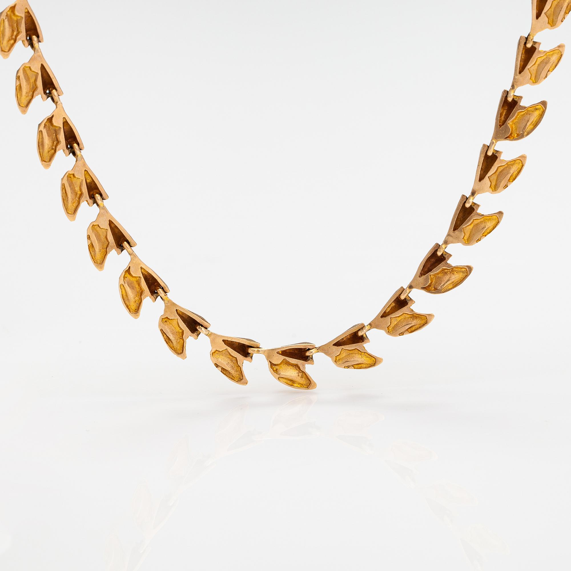 Björn Weckström, Halsband "Rullande vågor", 14K guld. Lapponia 1968.
