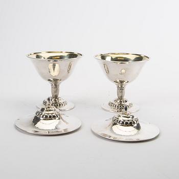 A 20th century pair of sivler suger bowls mark of CF Carlman Stockholm 1917 total weight 570 grams.